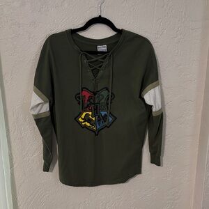 Disney Green Hogwarts Crest Women's Top